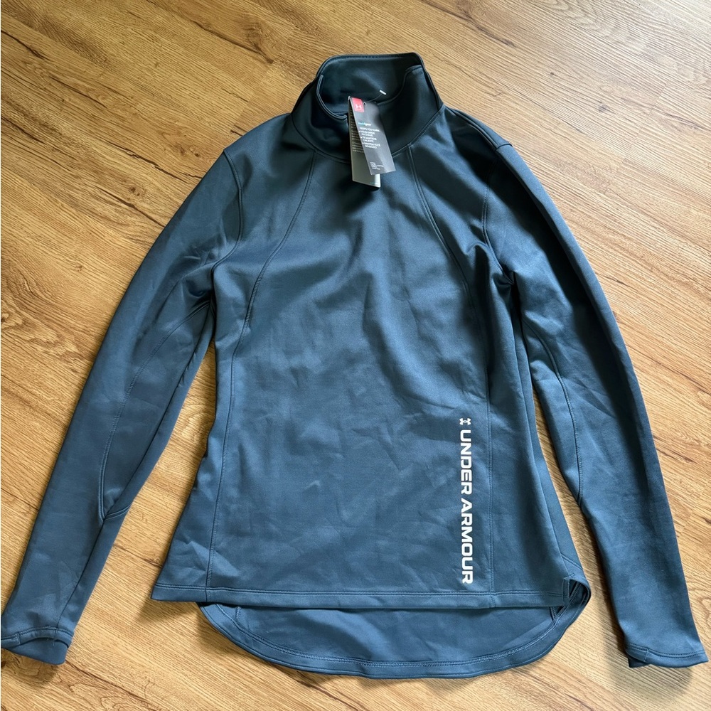 Under Armour Gray Coldgear Form Funnel Long Sleeve pullover NWT
